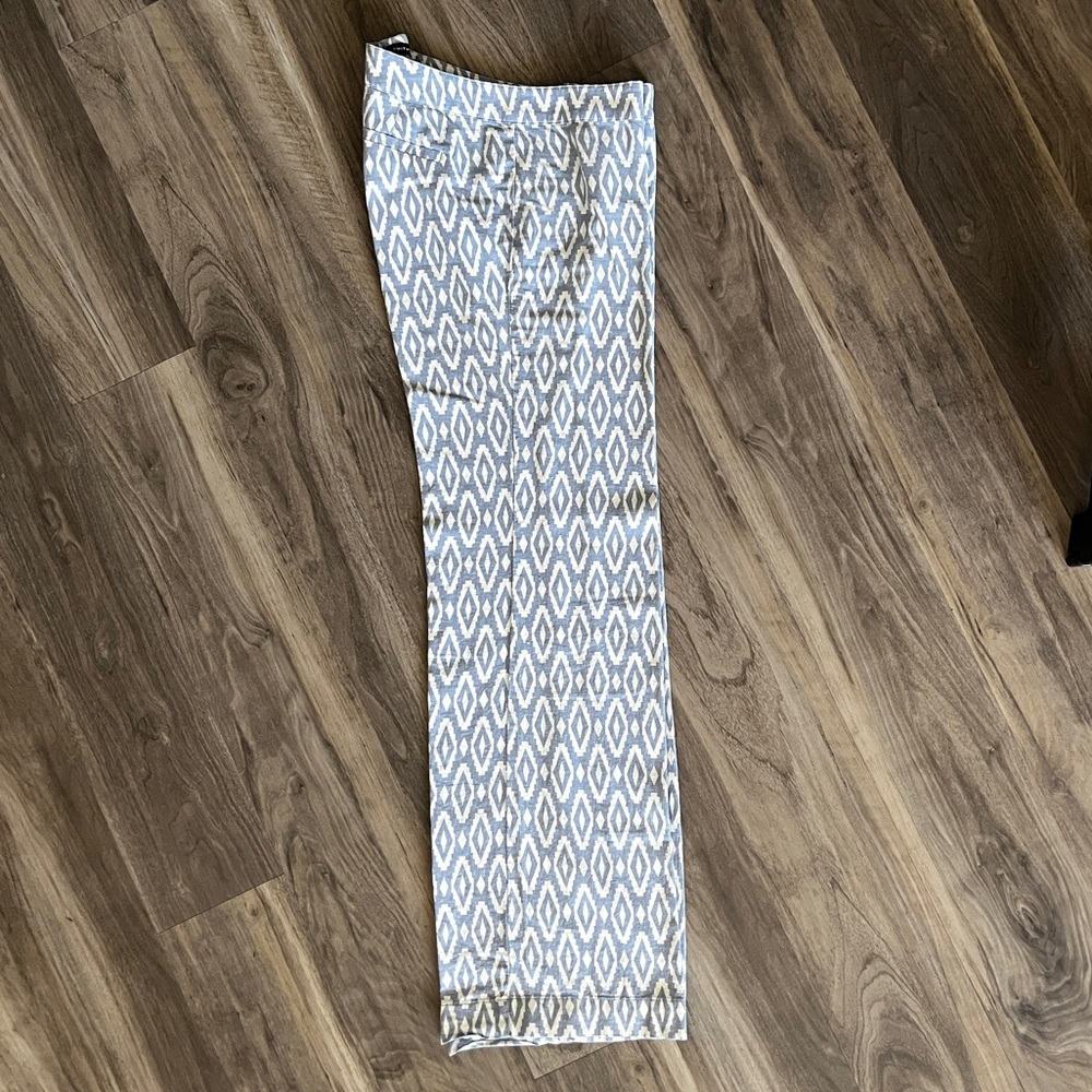 MUST GO: Willi Smith Blue & White Pattern Straight Leg Pant Slack